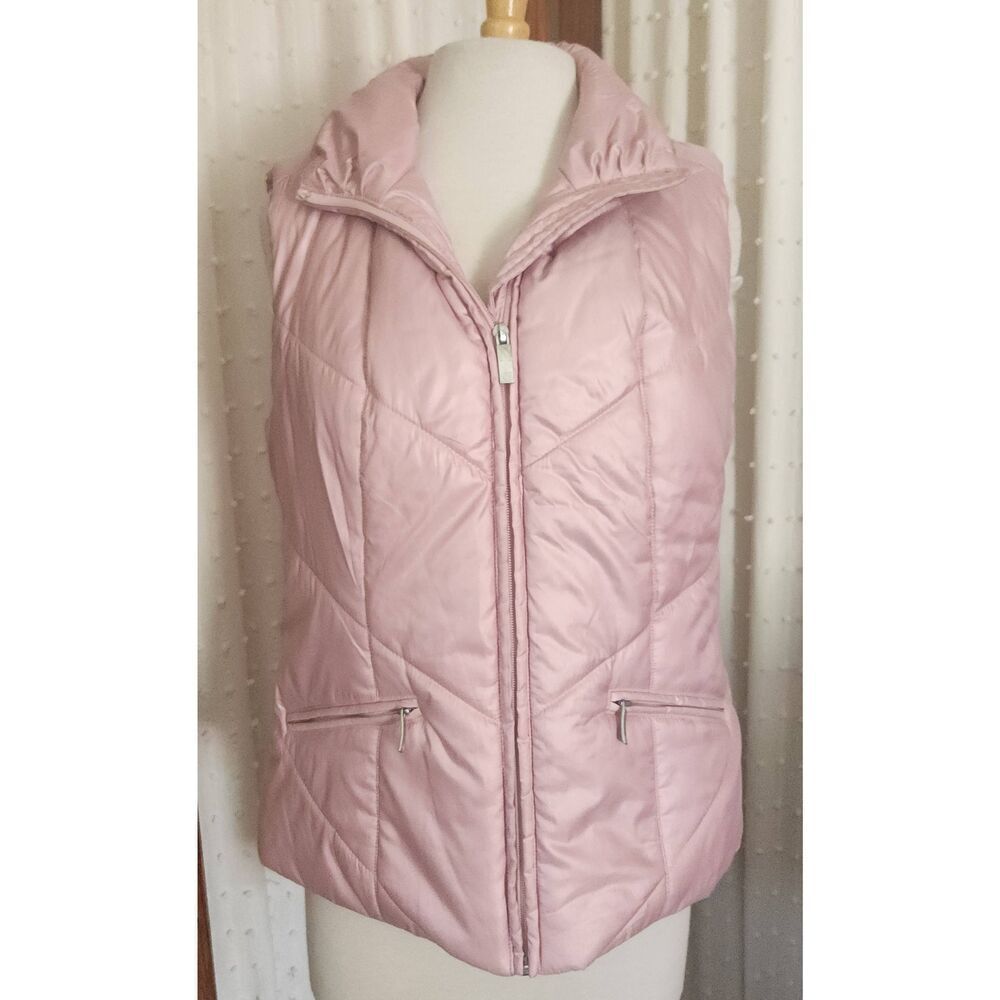 V20 Liz Claiborne pink quilted puffer vest